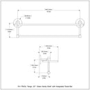 Tango Collection Glass Vanity Shelf  with Integrated Towel Bar