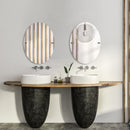 Miroir inclinable ovale sans cadre avec bord biseaut茅