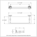 Waverly Place Collection Tempered Glass Shelf with Gallery Rail