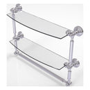 Waverly Place Collection Two Tiered Glass Shelf with Integrated Towel Bar