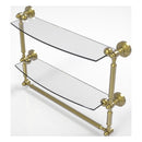 Waverly Place Collection Two Tiered Glass Shelf with Integrated Towel Bar
