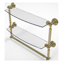 Waverly Place Collection Two Tiered Glass Shelf with Integrated Towel Bar