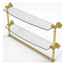 Waverly Place Collection Two Tiered Glass Shelf with Integrated Towel Bar