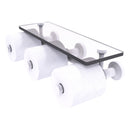 Waverly Place Porte-papier de toilette horizontal  3 rouleaux de r茅serve avec 茅tag猫re en verre