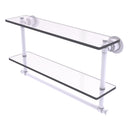 Washington Square Collection Two Tiered Glass Shelf with Integrated Towel Bar