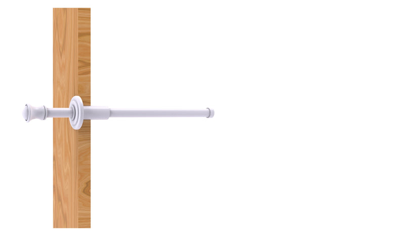 Allied Brass Canada garment rod matte white brass finish with hardwood