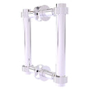 Contemporary Back to Back Shower Door Pull with Grooved Accents