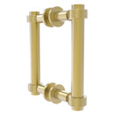 Contemporary Back to Back Shower Door Pull with Grooved Accents