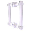 Contemporary Back to Back Shower Door Pull with Grooved Accents