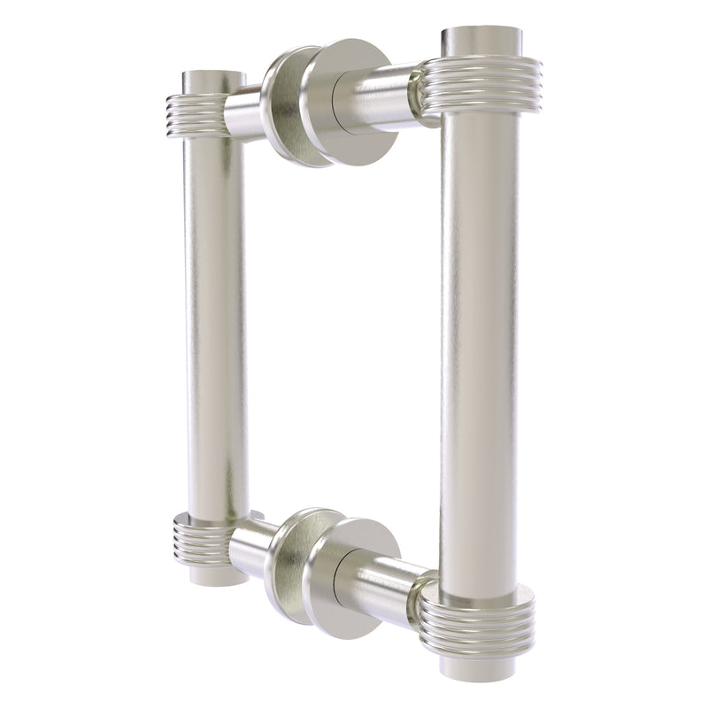 Contemporary Back to Back Shower Door Pull with Grooved Accents
