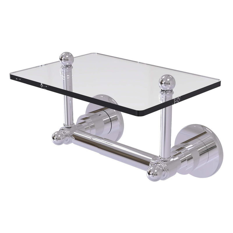 Astor Place Collection Two Post Toilet Tissue Holder with Glass Shelf
