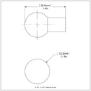 Bouton d'armoire 1-1/4 po (2