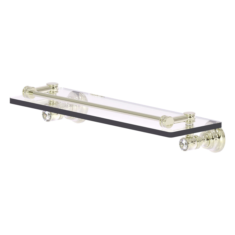 Carolina Crystal Collection Glass Shelf with Gallery Rail
