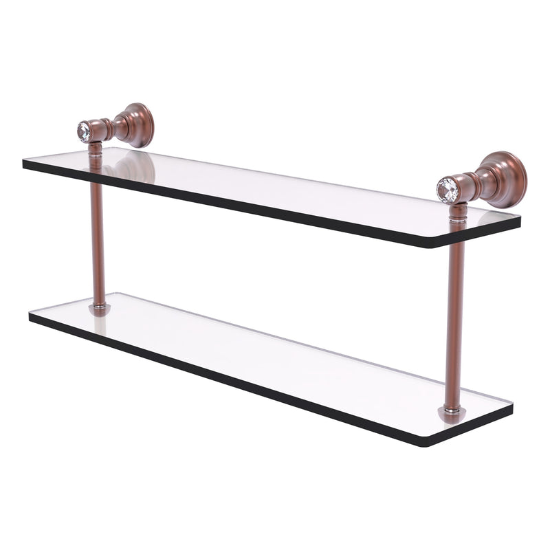 Carolina Crystal Collection Two Tiered Glass Shelf