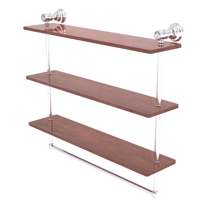 Carolina Crystal Collection Triple Wood Shelf with Towel Bar