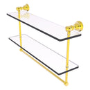 Carolina Collection Double Glass Shelf with Towel Bar