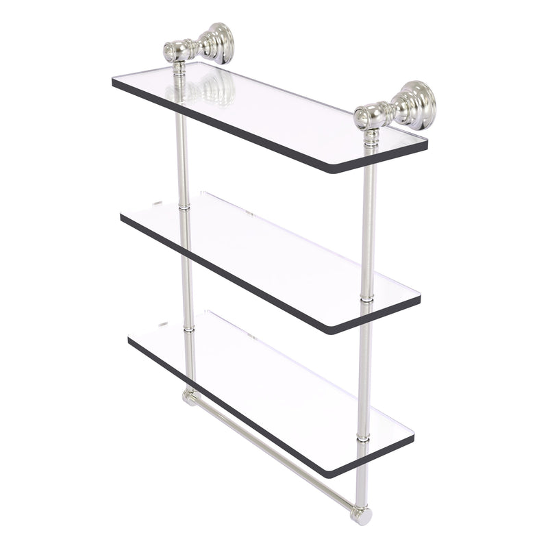 Carolina Collection Triple Glass Shelf with Towel Bar