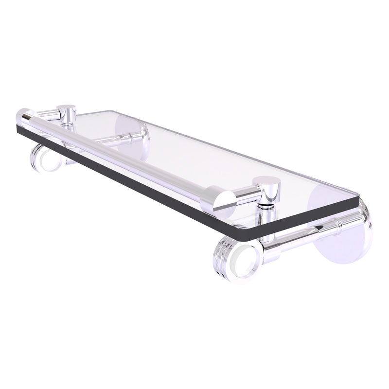 Clearview Collection Glass Shelf with Gallery Rail with Dotted Accents