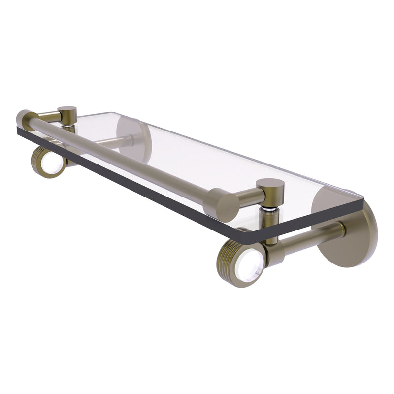 Clearview Collection Glass Shelf with Gallery Rail with Grooved Accents