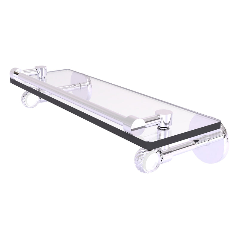 Clearview Collection Glass Shelf with Gallery Rail with Twisted Accents