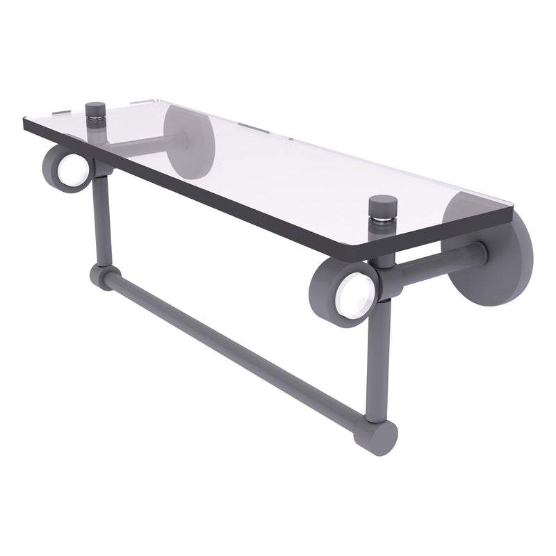 Clearview Collection Glass Shelf with Towel Bar with Smooth Accents