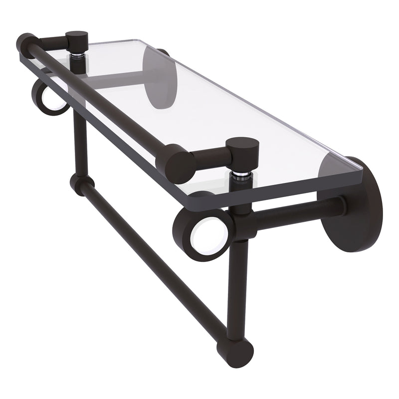Clearview Collection Glass Shelf with Gallery Rail and Towel Bar with Smooth Accents