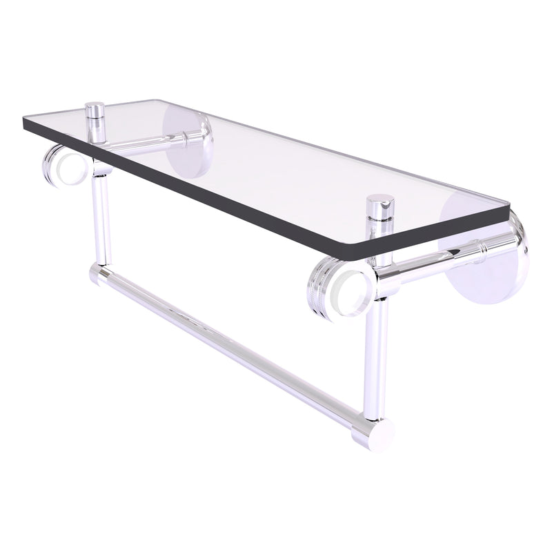Clearview Collection Glass Shelf with Towel Bar with Dotted Accents