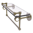 Clearview Collection Glass Shelf with Gallery Rail and Towel Bar with Dotted Accents