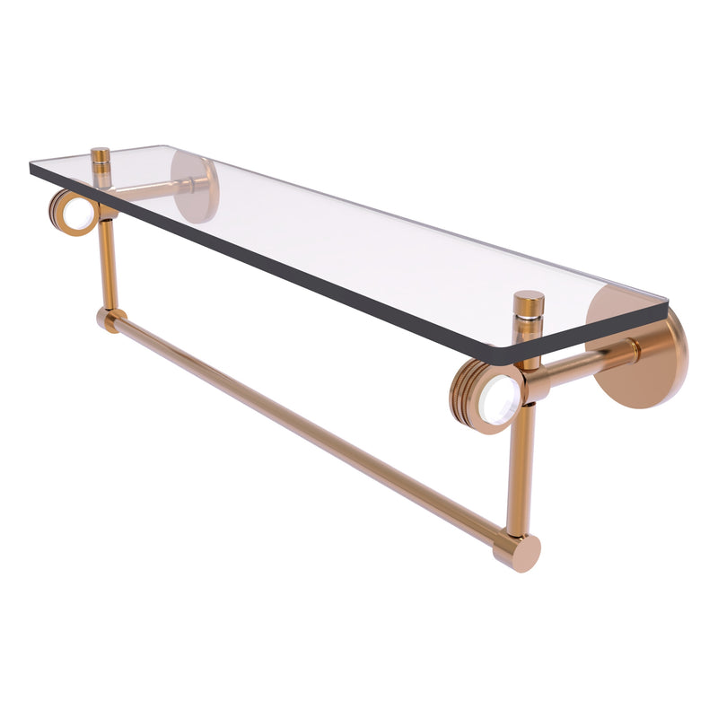 Clearview Collection Glass Shelf with Towel Bar with Dotted Accents