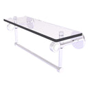 Clearview Collection Glass Shelf with Towel Bar with Grooved Accents