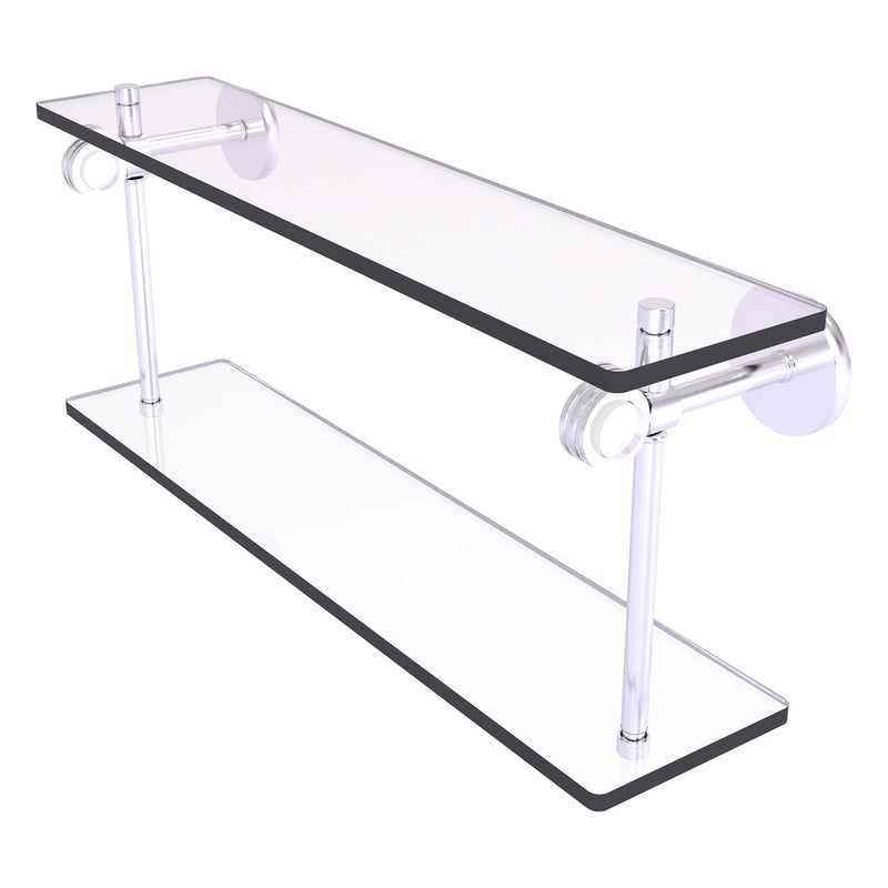 Clearview Collection Two Tiered Glass Shelf with Dotted Accents