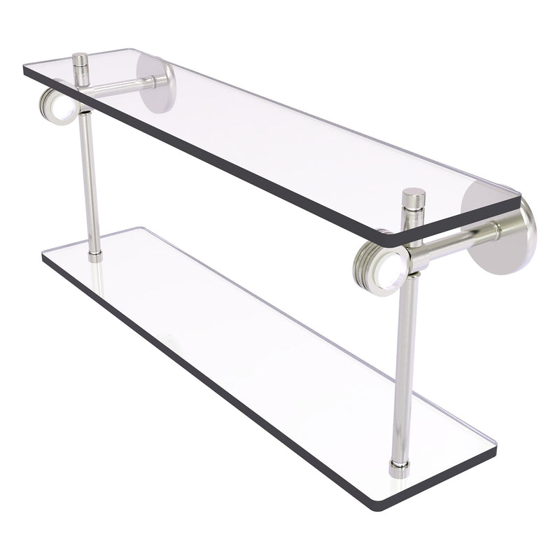 Clearview Collection Two Tiered Glass Shelf with Dotted Accents