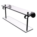 Clearview Collection Two Tiered Glass Shelf with Grooved Accents