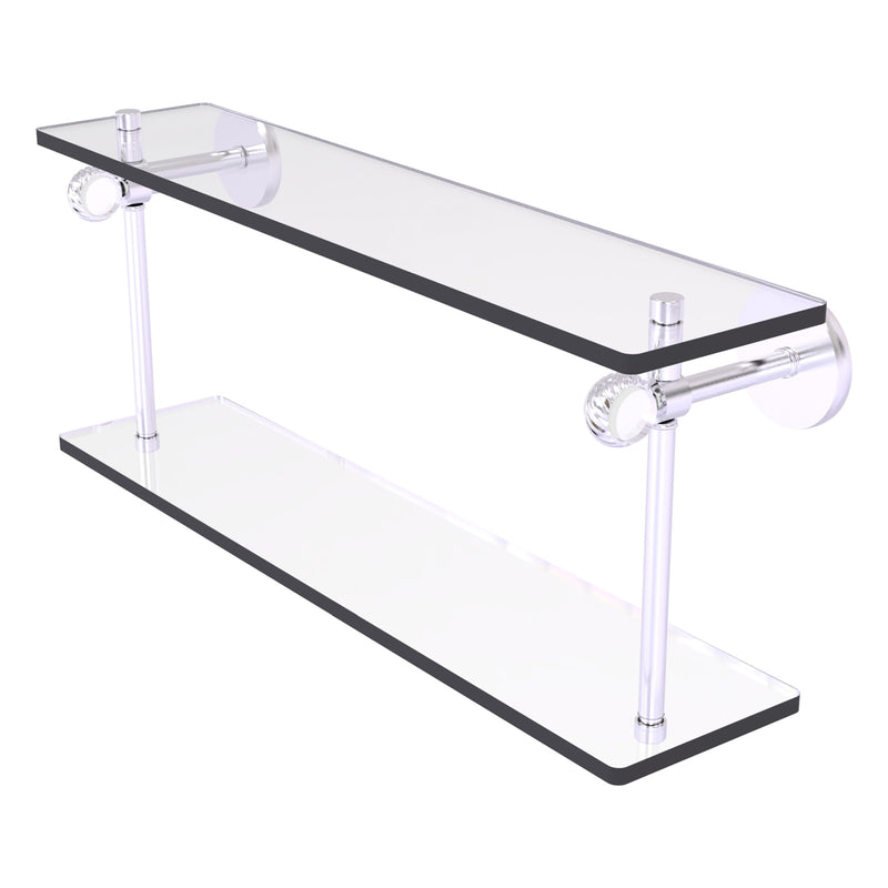 Clearview Collection Two Tiered Glass Shelf with Twisted Accents