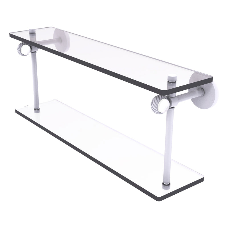 Clearview Collection Two Tiered Glass Shelf with Twisted Accents