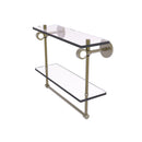 Clearview Collection Double Glass Vanity Shelf  with Integrated Towel Bar with Smooth Accents