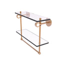 Clearview Collection Double Glass Vanity Shelf  with Integrated Towel Bar with Smooth Accents