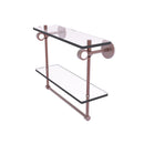 Clearview Collection Double Glass Vanity Shelf  with Integrated Towel Bar with Smooth Accents