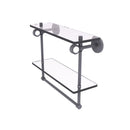 Clearview Collection Double Glass Vanity Shelf  with Integrated Towel Bar with Smooth Accents