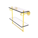 Clearview Collection Double Glass Vanity Shelf  with Integrated Towel Bar with Smooth Accents