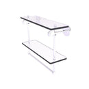 Clearview Collection Double Glass Vanity Shelf  with Integrated Towel Bar with Smooth Accents