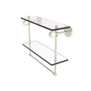 Clearview Collection Double Glass Vanity Shelf  with Integrated Towel Bar with Smooth Accents