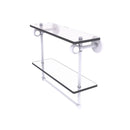 Clearview Collection Double Glass Vanity Shelf  with Integrated Towel Bar with Smooth Accents