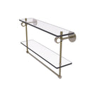 Clearview Collection Double Glass Vanity Shelf  with Integrated Towel Bar with Smooth Accents