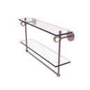 Clearview Collection Double Glass Vanity Shelf  with Integrated Towel Bar with Smooth Accents