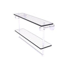 Clearview Collection Double Glass Vanity Shelf  with Integrated Towel Bar with Smooth Accents