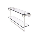 Clearview Collection Double Glass Vanity Shelf  with Integrated Towel Bar with Smooth Accents