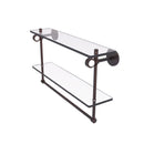 Clearview Collection Double Glass Vanity Shelf  with Integrated Towel Bar with Smooth Accents
