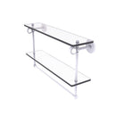 Clearview Collection Double Glass Vanity Shelf  with Integrated Towel Bar with Smooth Accents