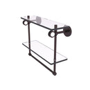 Clearview Collection Double Glass Vanity Shelf  with Integrated Towel Bar with Dotted Accents